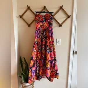 strapless floral tessa dress | lavender brown